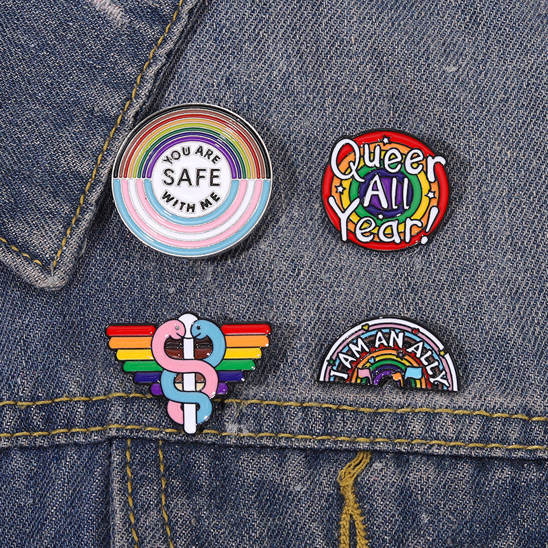 Aleación al por mayor LGBT Rainbow Broche